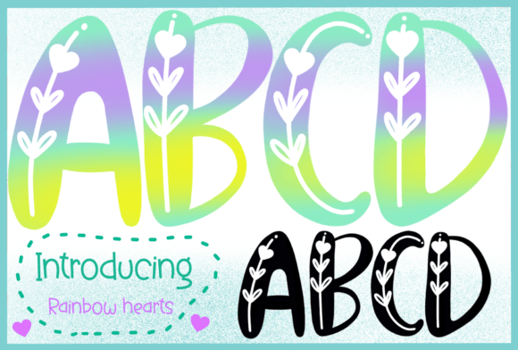 Discover Rainbow Hearts: A Charming Font for Editorial Design